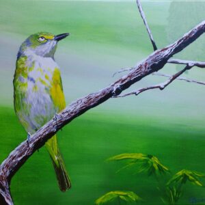 Ptaszek - obraz olejny na płótnie bawełnianym, Ernest Możdżeń, Kielce