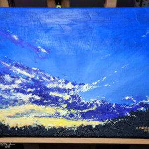 Kolejny zachód słońca - obraz olejny na płótnie lnianym, Ernest Możdżeń, Kielce