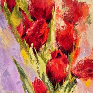 Tulipany - obraz olejny na płótnie lnianym, Ernest Możdżeń, Kielce