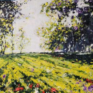 Spacer w słońcu - obraz olejny na płótnie bawełnianym, Ernest Możdżeń, Kielce